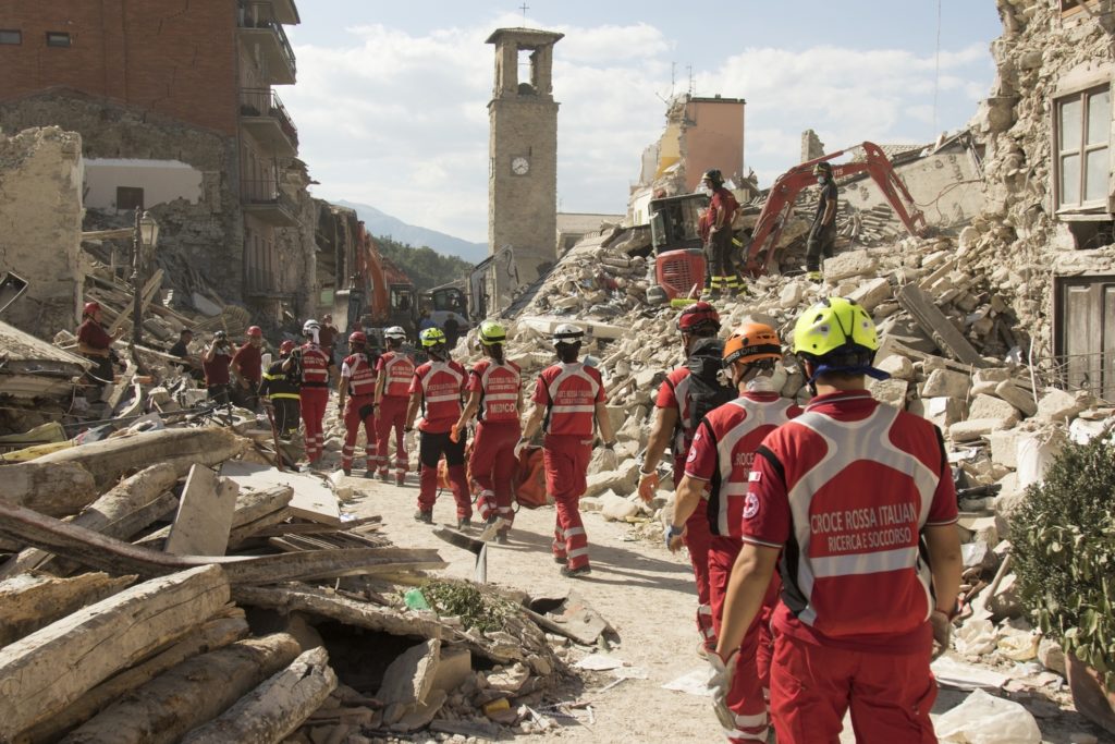 The activities of the Italian Red Cross during the Central Italy earthquake.